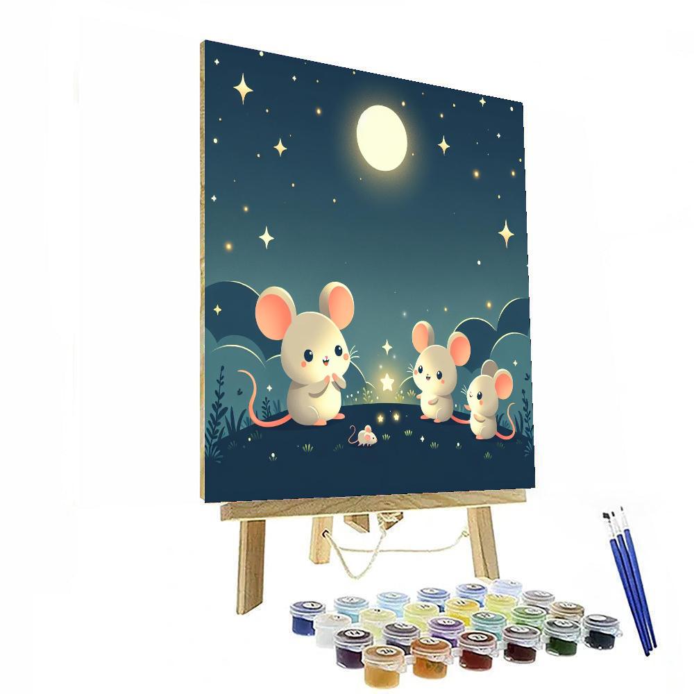 Mystical Moonlit Mice Paint By Numbers Art