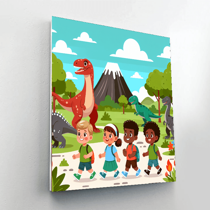 Dinosaur Adventure Park Paint By Color