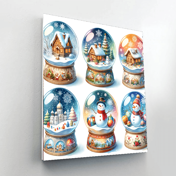 Magical Snow Globes Paint By Numbers