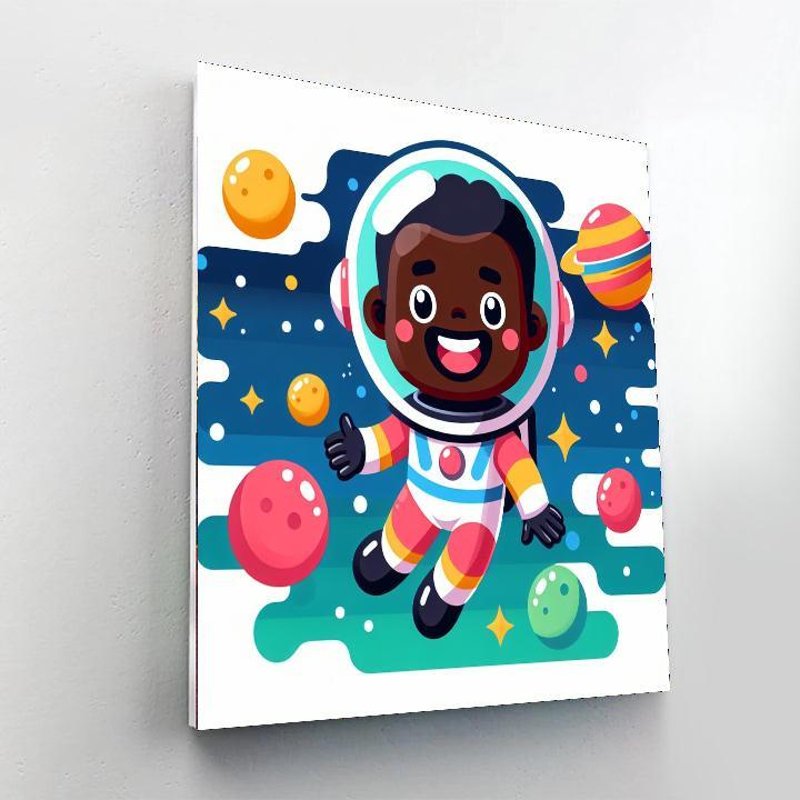 Silly Spaceman DIY Paint By Numbers