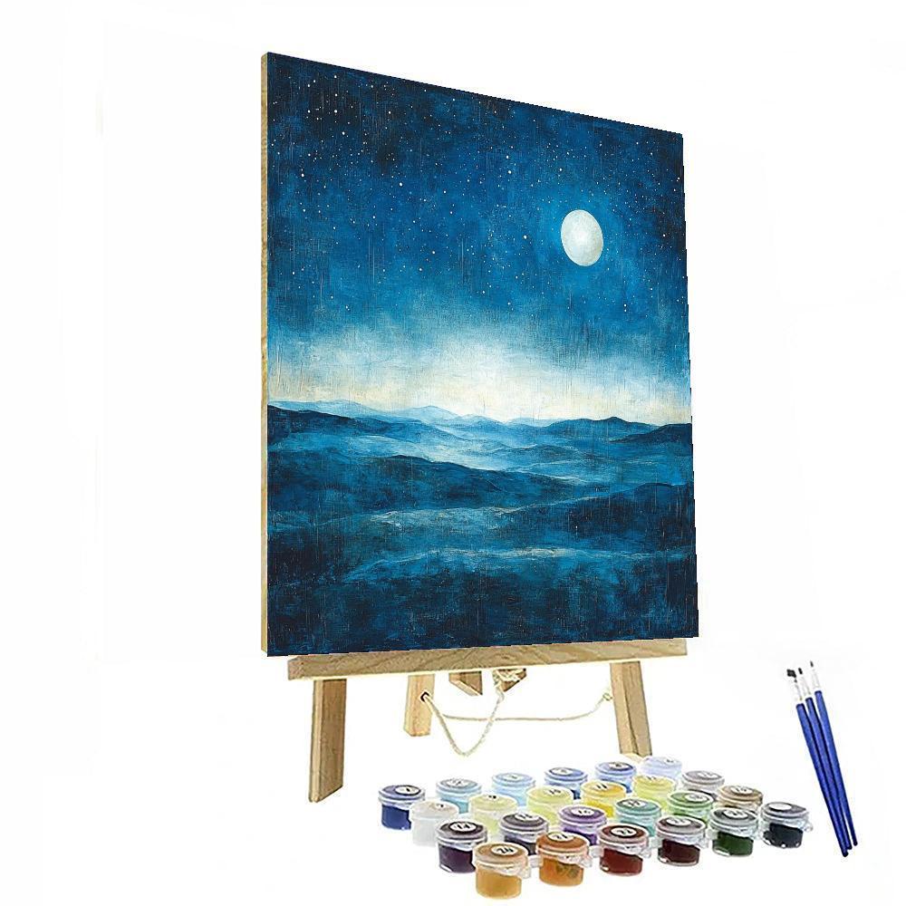 Friedrich Inspired Celestial Moonlit Landscape  Paint By Numbers