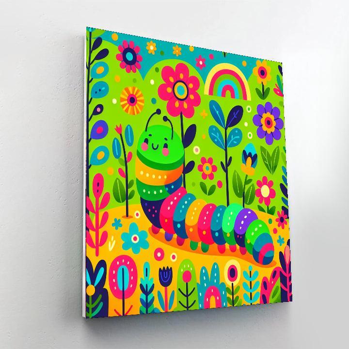 Cheery Caterpillar Crawl Paint By Numbers Art