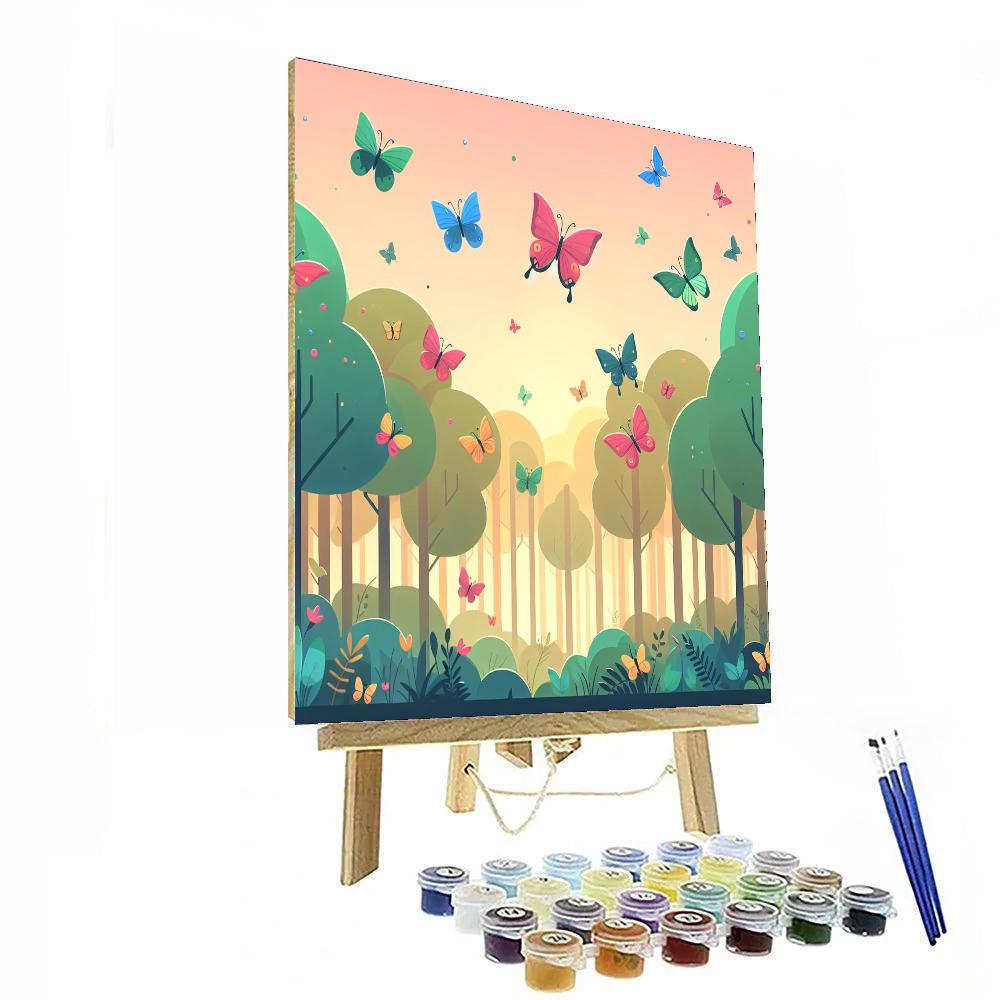 Magical Butterfly Forest Number Painting