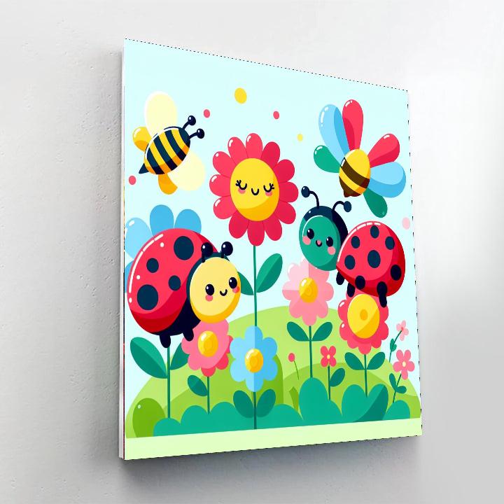 Lively Garden Critters Number Painting