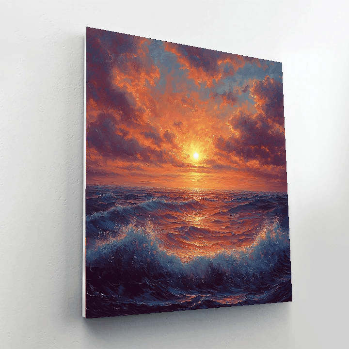 J.M.W. Turner Inspired Romantic Ocean Sunset - DIY Painting By Numbers Kit