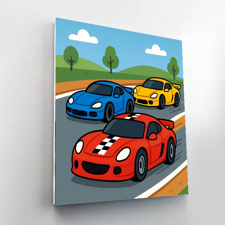Cool Sports Cars Paint By Numbers Art