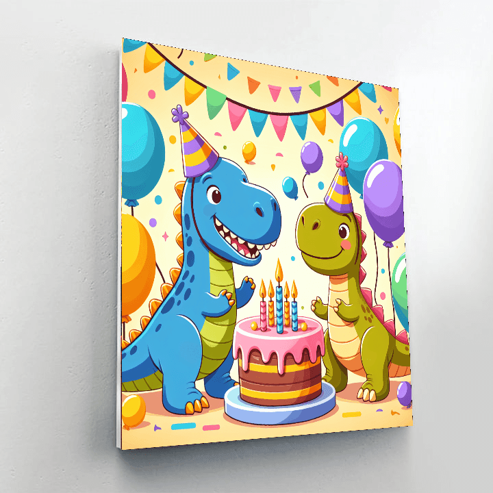 Joyful Dino Party Paint By Numbers