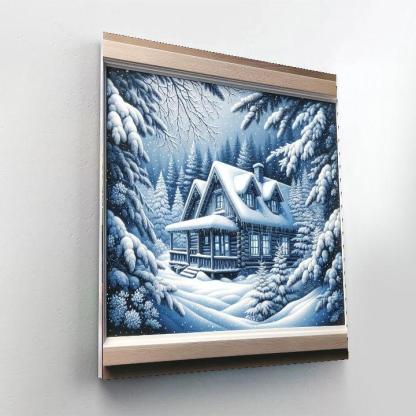 Snowy Mountain Cabin DIY Paint By Numbers