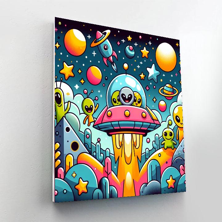 Galactic Spaceship Adventure Painting By Numbers Kit