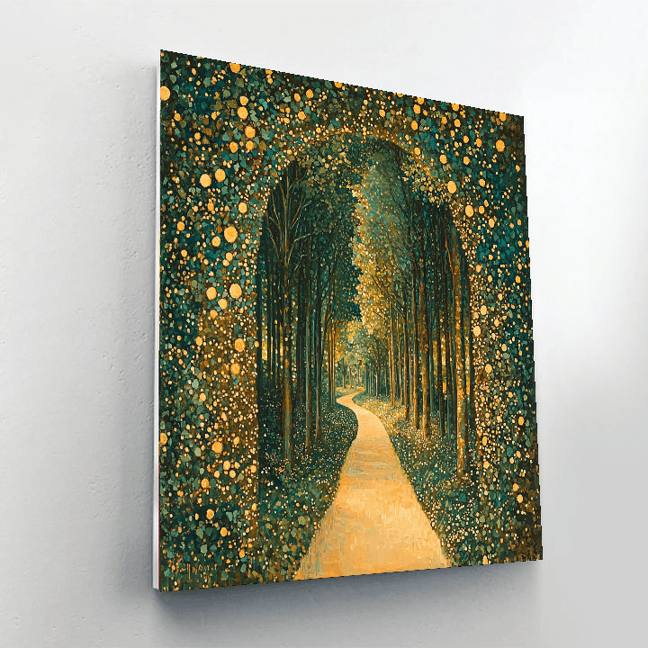 Gustav Klimt Inspired Serene Forest Pathways  Paint By Numbers