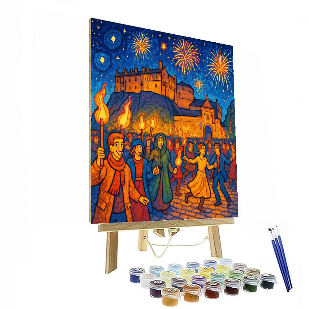 Edinburgh Hogmanay - Edinburgh, Scotland Painting Number Kit