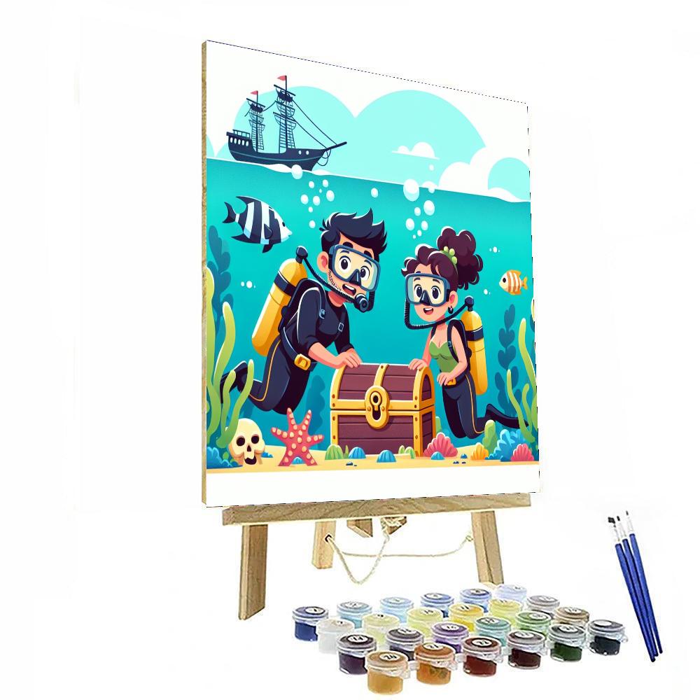 Underwater Pirate Treasure Painting Number Kit