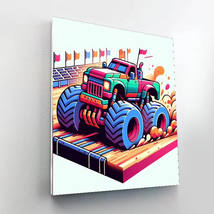 Monster Truck Rally Painting Number Kit