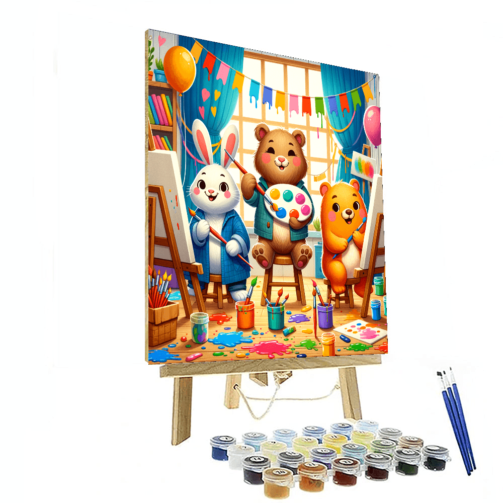 Funny Animal Artists Paint By Numbers