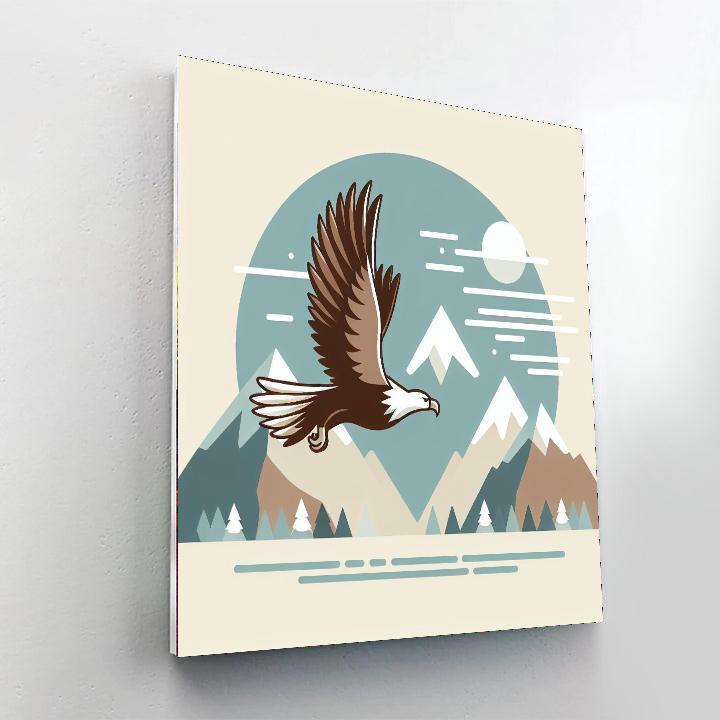 Mighty Mountain Eagle Number Painting