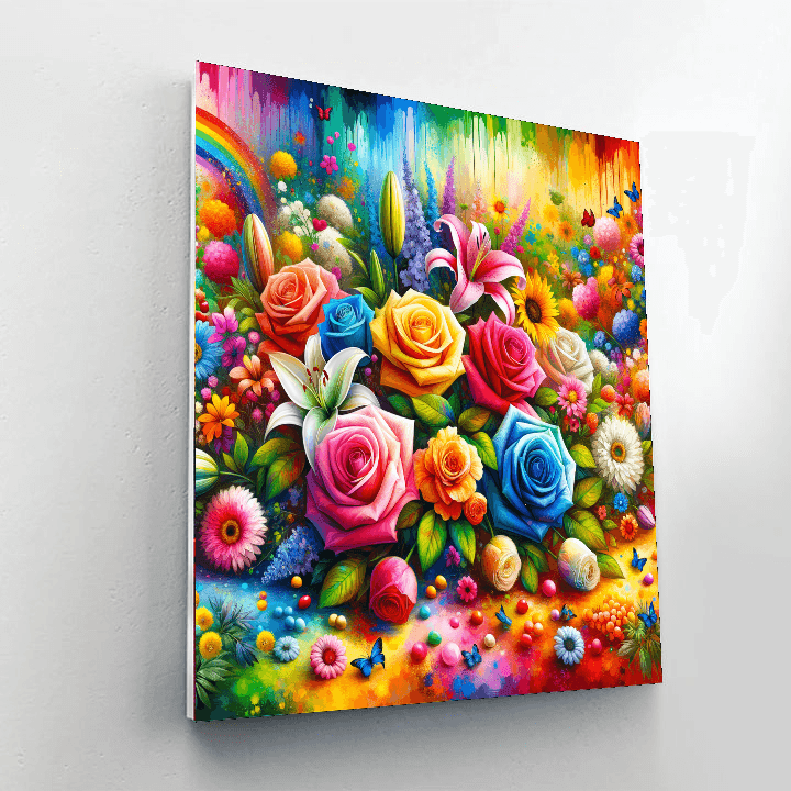 Radiant Rainbow Garden Paint By Number