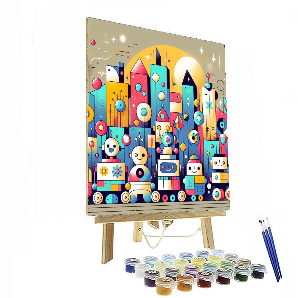 Funky Robot Parade Paint By Color