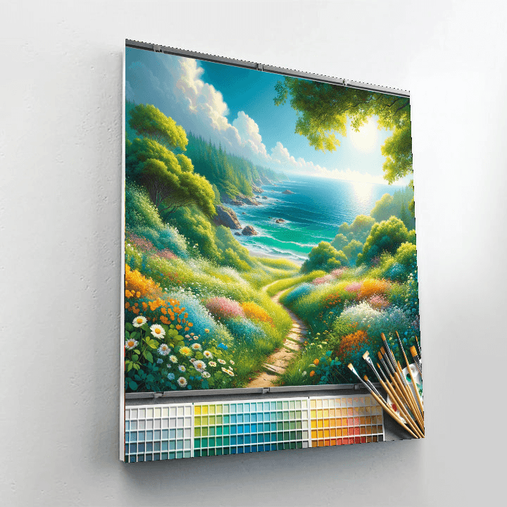 Breezy Coastal Path Paint By Numbers Art
