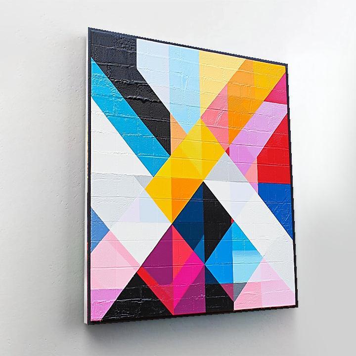 Bridget Riley Inspired Contemporary Geometric Vibrance  Paint By Numbers Kits