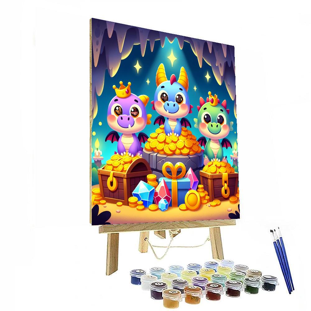 Dragon's Cave Treasure Paint By Numbers Art