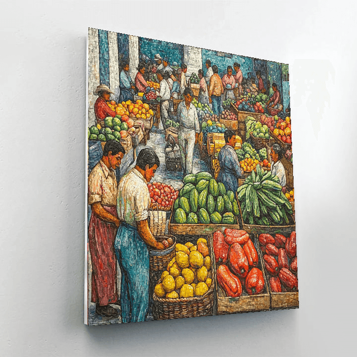 Diego Rivera Inspired Vibrant Marketplaces  Paint By Numbers