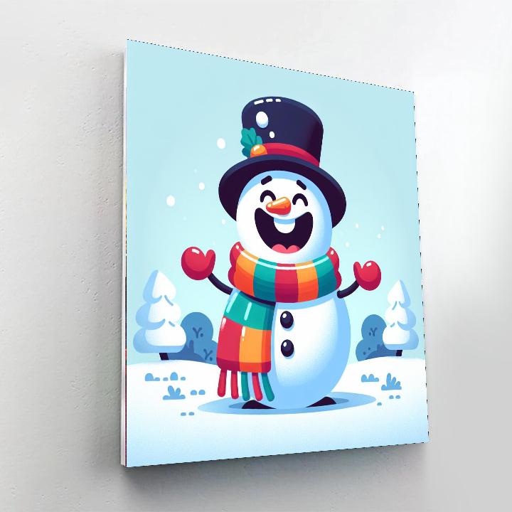 Excited Snowman Painting By Numbers Kit