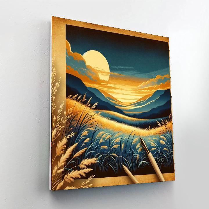 Golden Meadow At Dusk Paint By Numbers Art