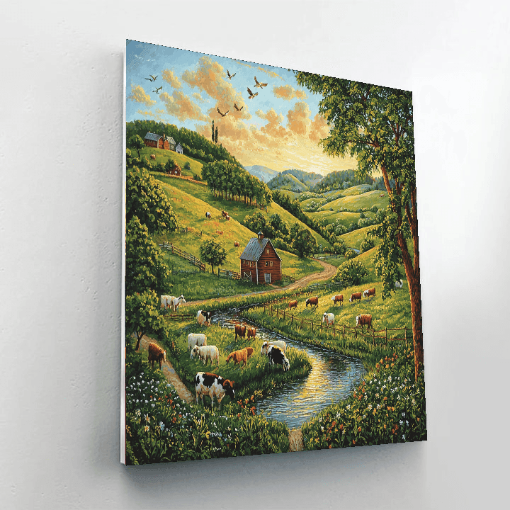 Grant Wood Inspired Rural Life In Harmony  Paint By Numbers Kits