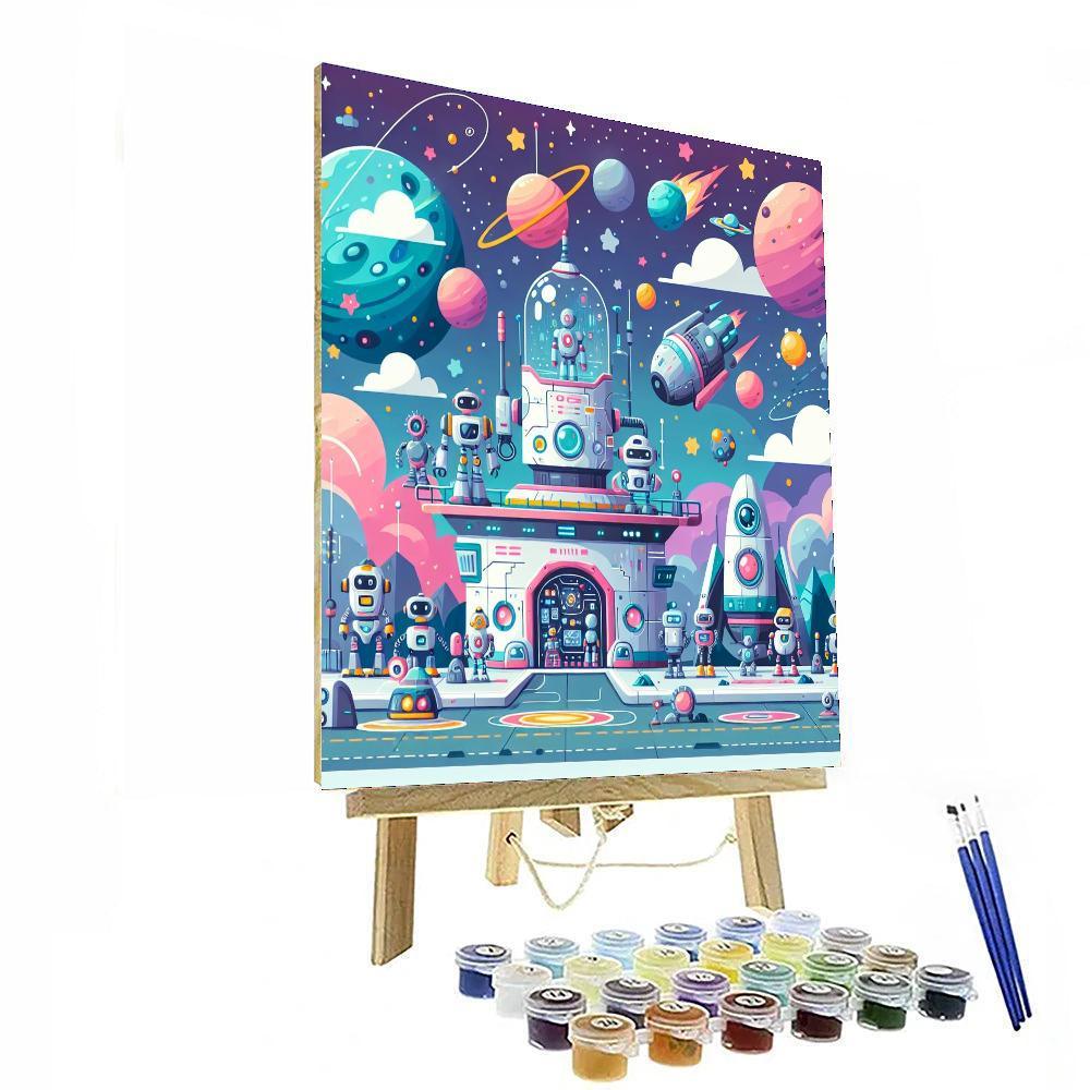 Robot Space Base Painting Number Kit
