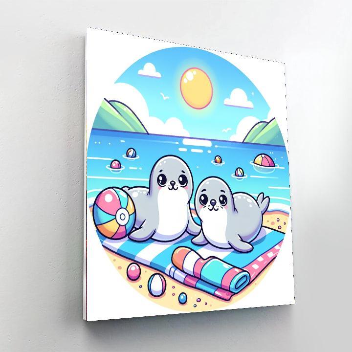 Sassy Seals Paint By Numbers Art