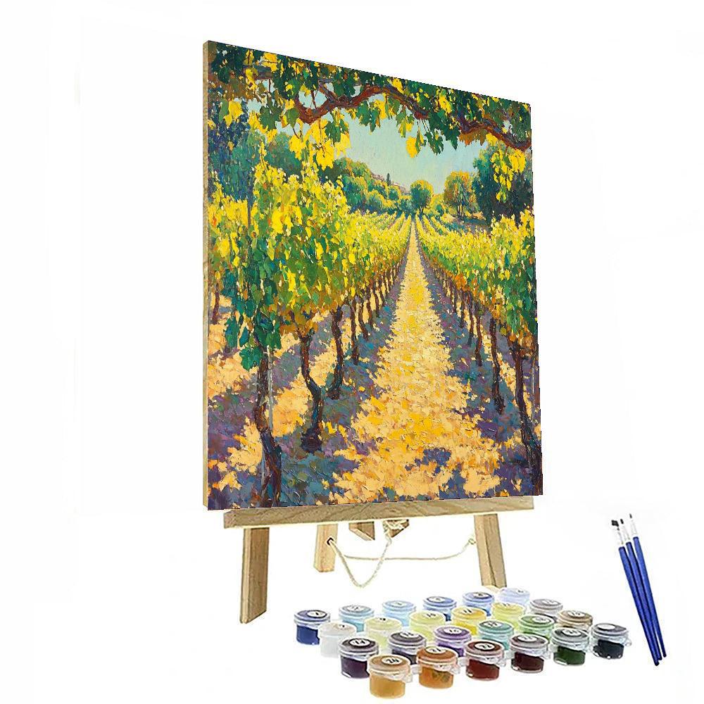 Paul Cézanne Inspired Vibrant Vineyard Scene  Paint By Numbers Art