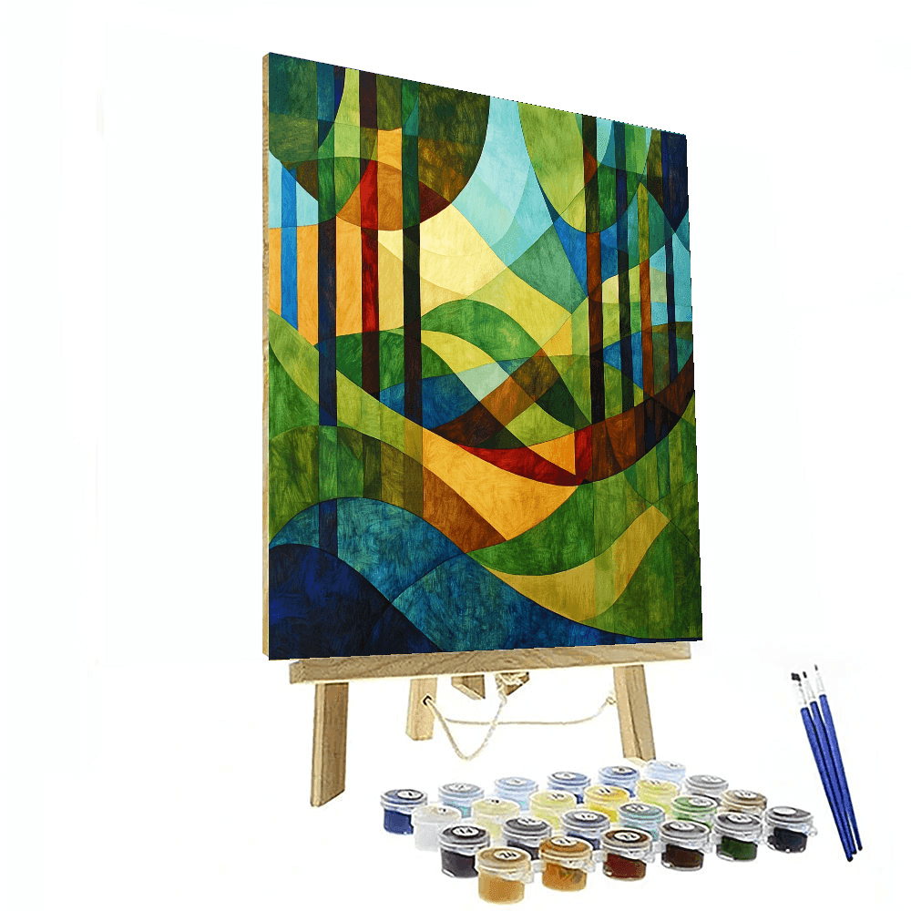 Paul Klee Inspired Abstract Forest Retreat  Paint By Color