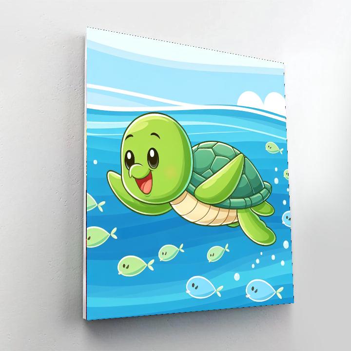 Playful Turtle Paint By Number
