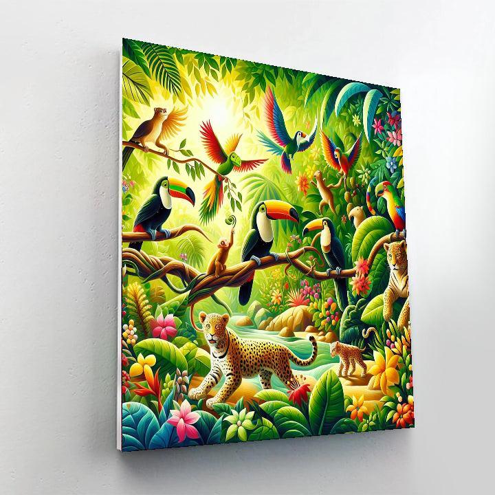 Lively Jungle Fiesta Numbered Painting Kits