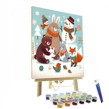 Colorful Winter Wonderland DIY Paint By Numbers