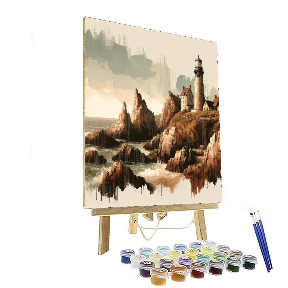 Historic Coastal View Painting By Numbers Kit