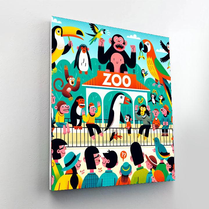 Hilarious Zoo Day Out Paint By Numbers Art