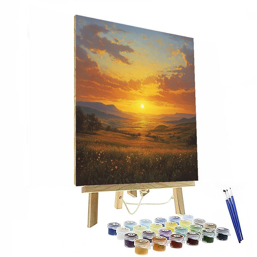 Frederic Edwin Church Inspired Romantic Sunset Over The Plains  Paint By Numbers Kits
