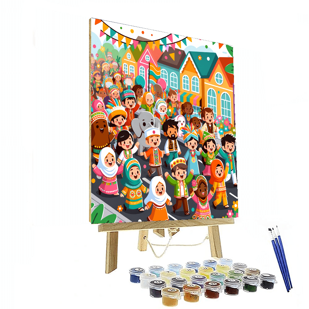 Rainbow Village Parade Numbered Painting Kits