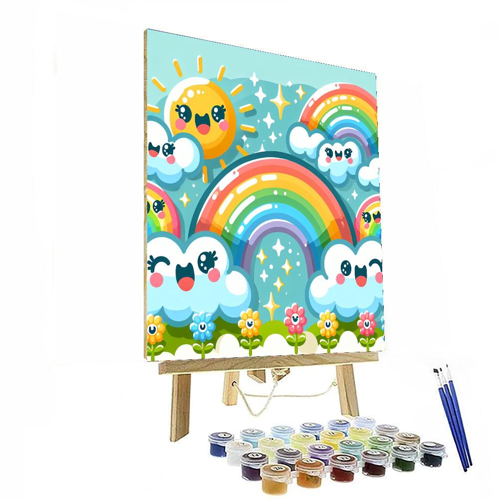 Cheerful Rainbow Friends Painting By Numbers Kit