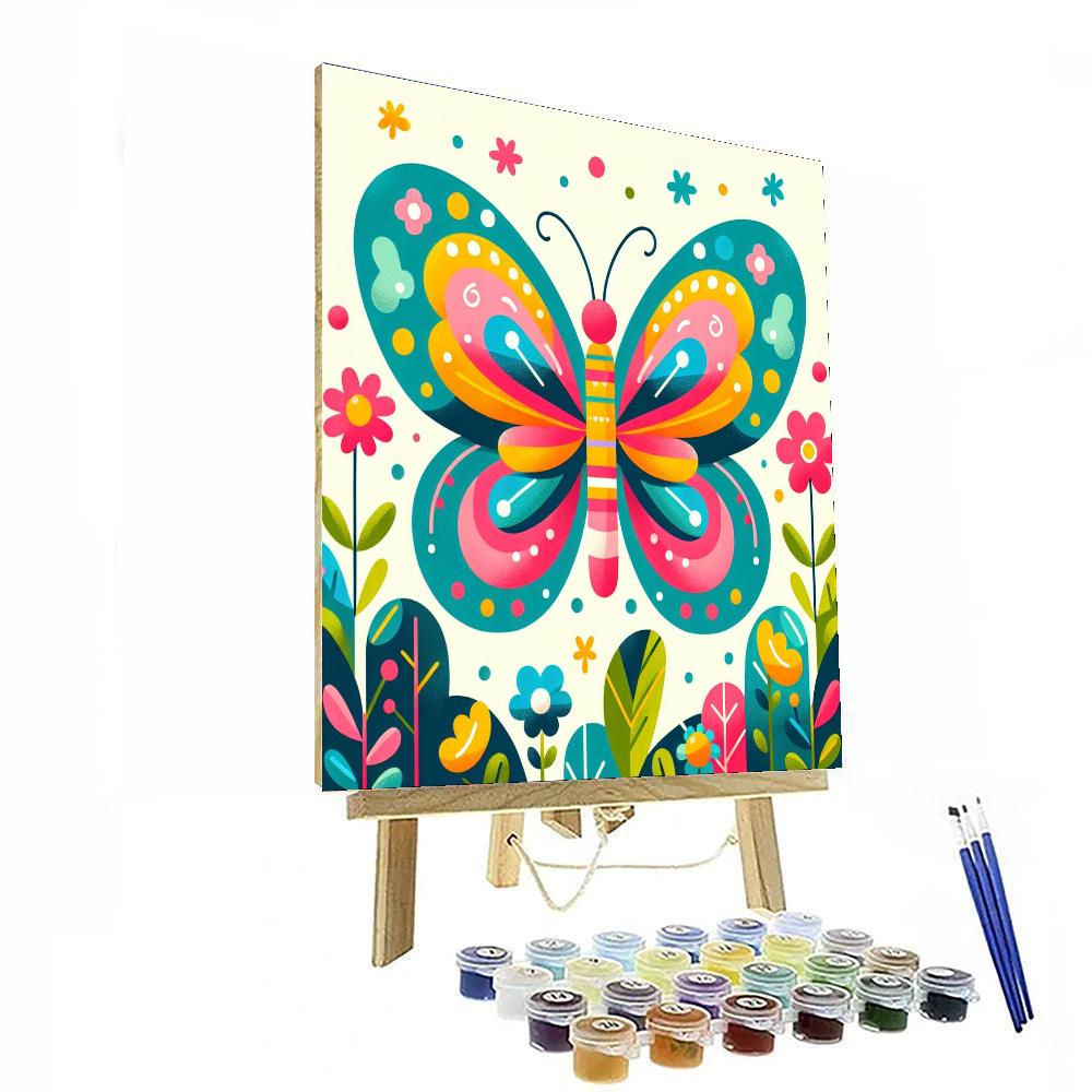 Lively Butterfly Painting Number Kit