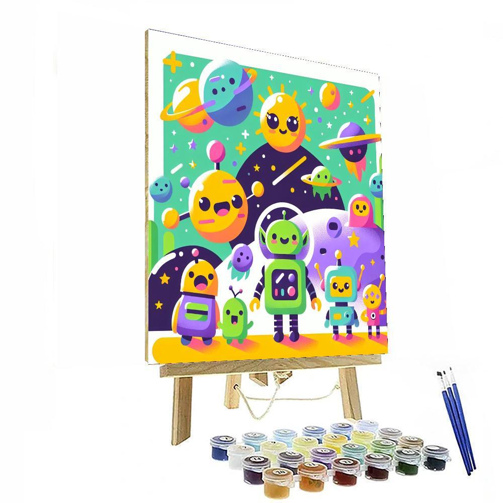 Curious Space Friends Paint By Numbers Art