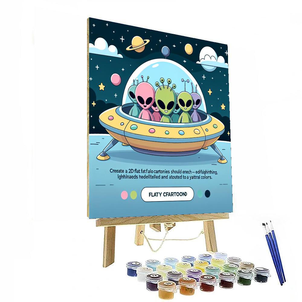 Adorable Aliens Paint By Numbers Art