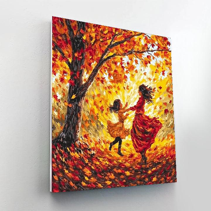 Dancing Leaves Of Love Number Painting