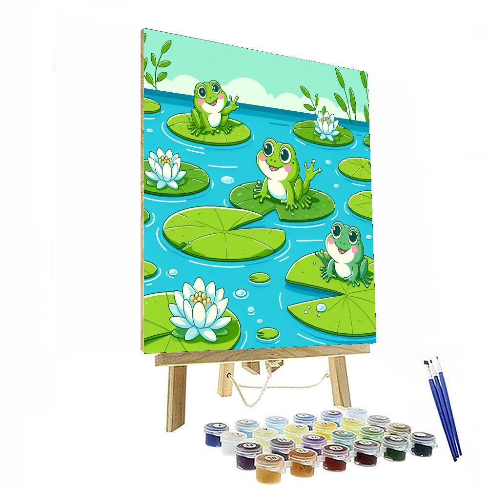 Froggy Pond Frolic Paint By Numbers Art