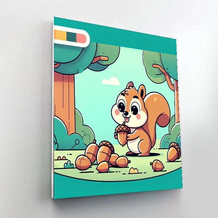 Cheeky Chipmunk Challenge Paint By Numbers Art
