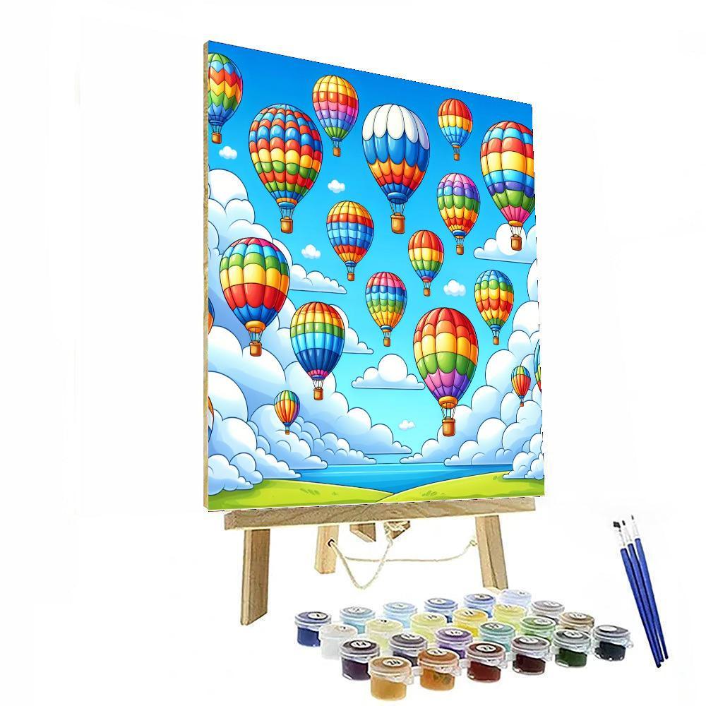 Joyful Hot Air Balloon Festival Numbered Painting Kits