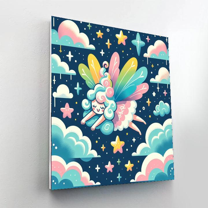 Whimsical Cloud Fairy DIY Paint By Numbers