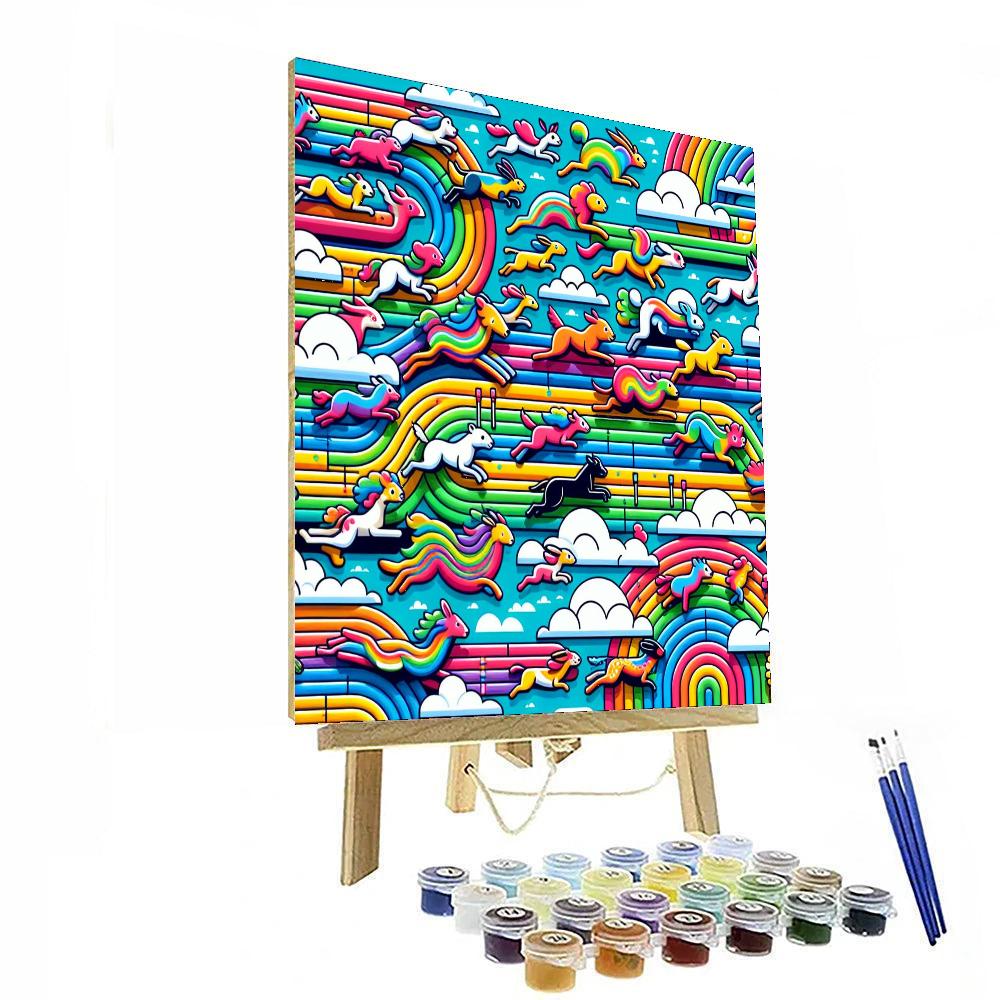 Rainbow Road Rally Paint By Numbers