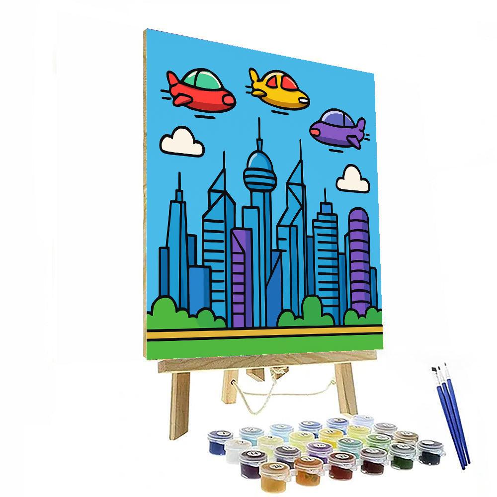 Futuristic Cities Paint By Numbers Art